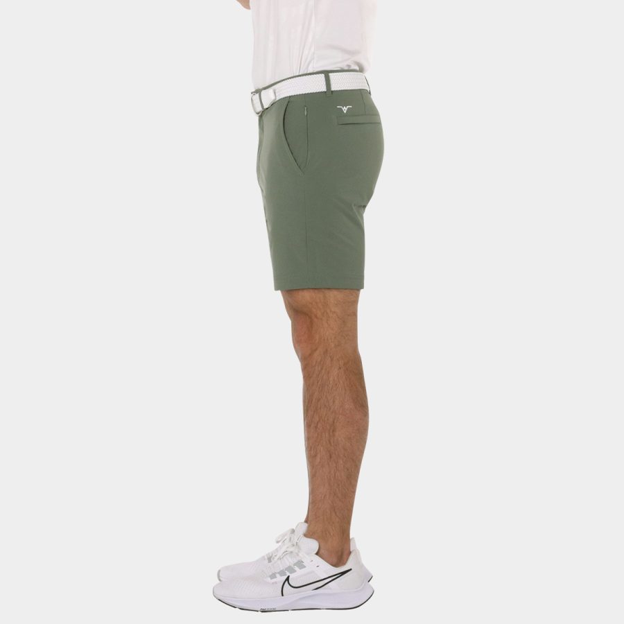 7" Inseam Golf Shorts: Green 3