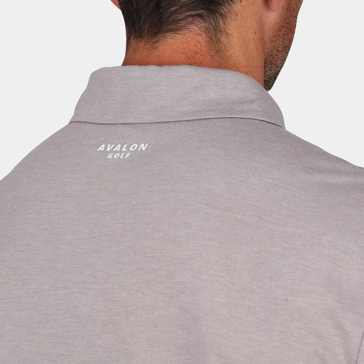 Avalon Golf Polo Shirt - Gray: Back Collar
