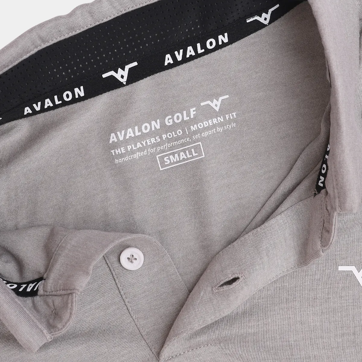 Avalon Golf Polo Shirt - Gray: Close Up