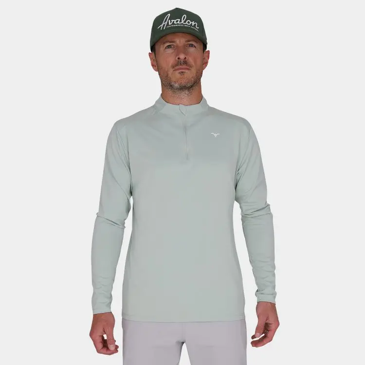 Avalon Golf Tour Lite Quarter Zip: Seafoam Green