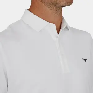 Avalon Performance Golf Polo: White - Front Collar