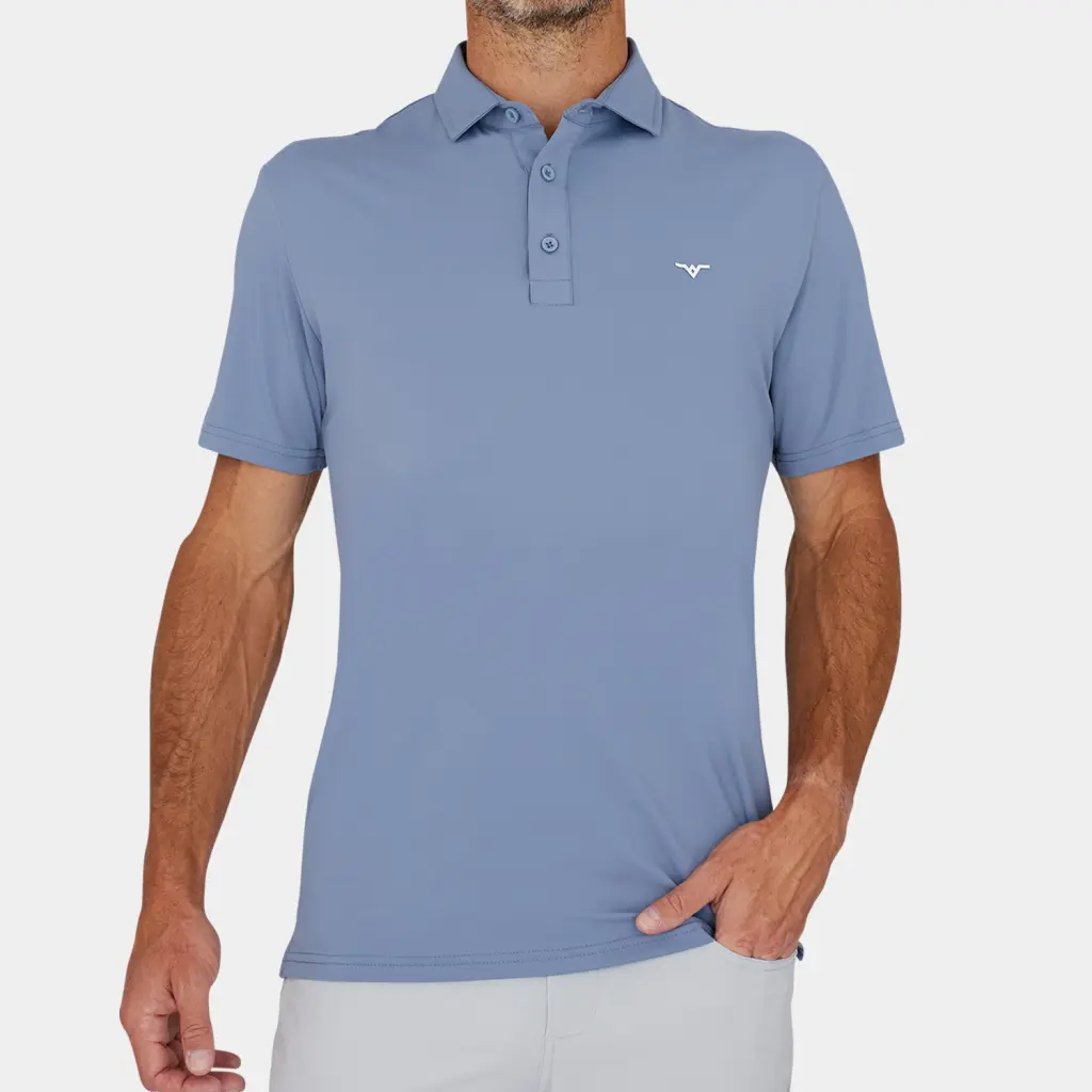 Avalon Performance Golf Shirt: Slate Blue
