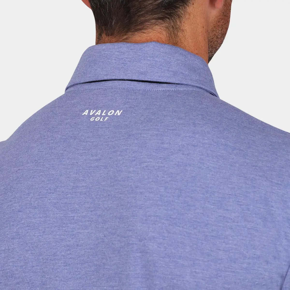 Avalon Players Mens Golf Polo: Blue - Back Collar