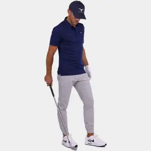 Jacquard Golf Polo: Avalon Tour Polo in Navy Blue 08