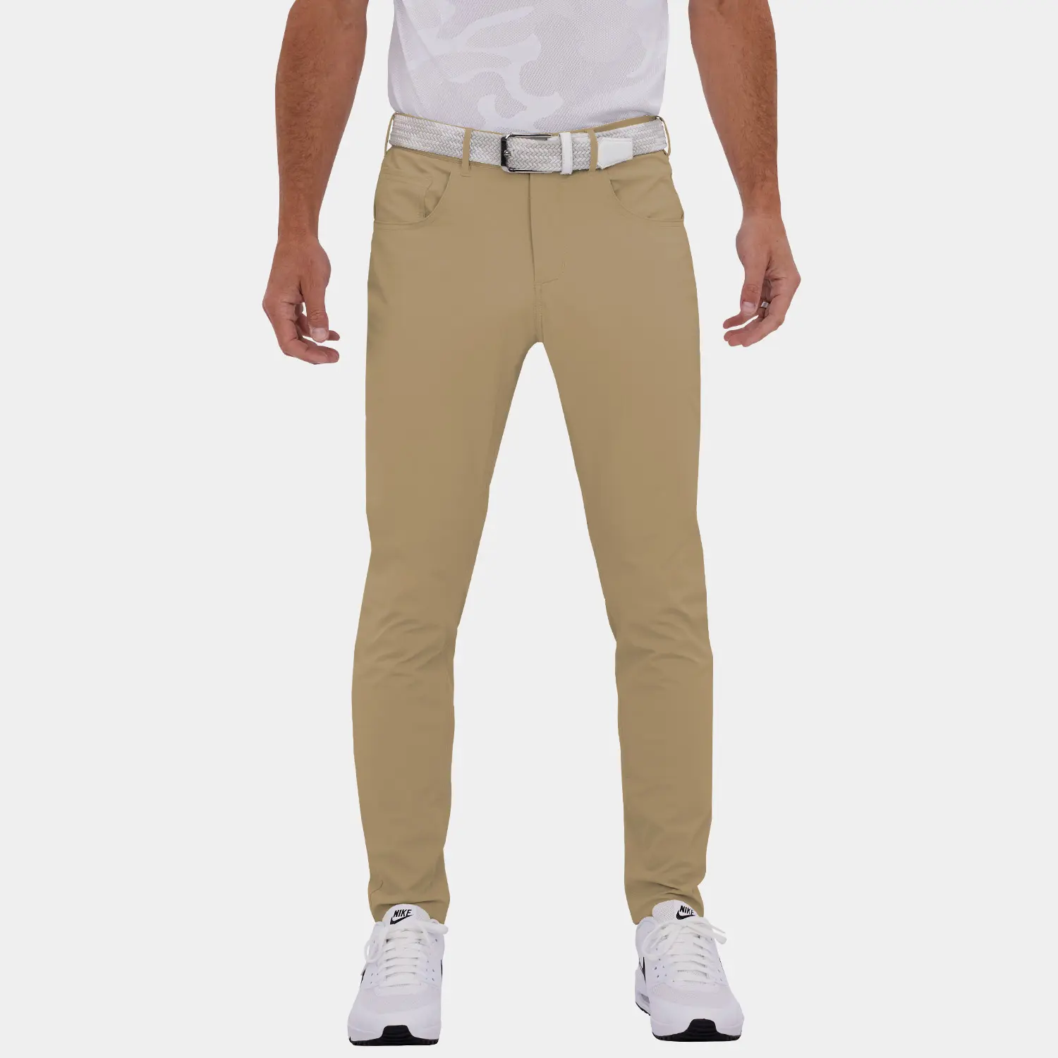 Khaki golf Pants with Slim Fit Legs