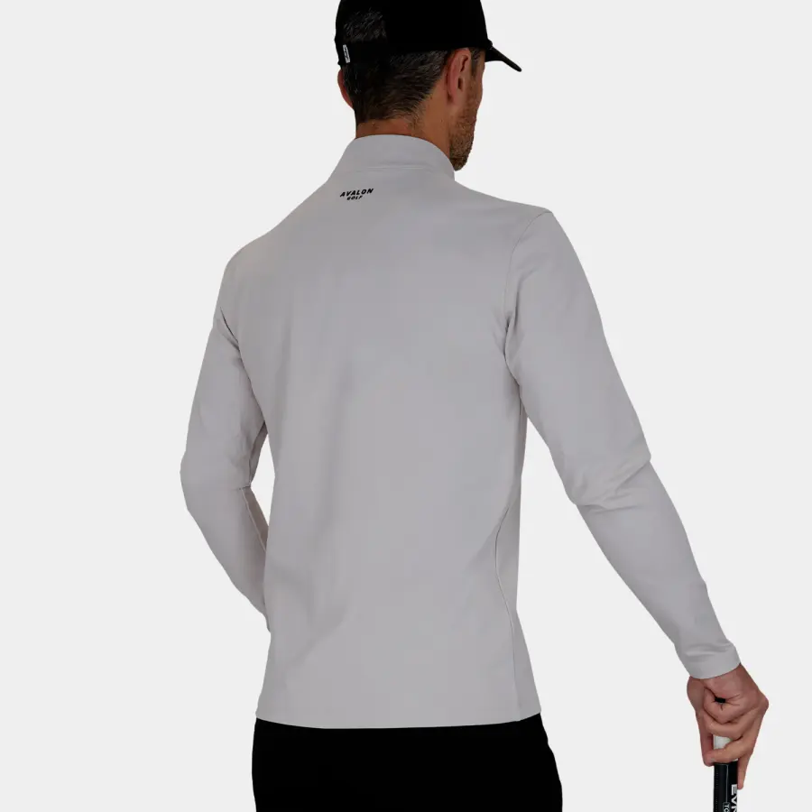 Mens Golf 1/4 Zip: Light Gray | Shop Avalon Golf Tour Quarter Zip's