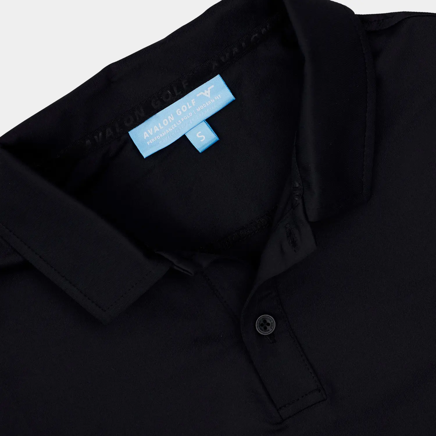 Mens Long Sleeve Golf Polo Shirt: Black | Avalon Golf Apparel