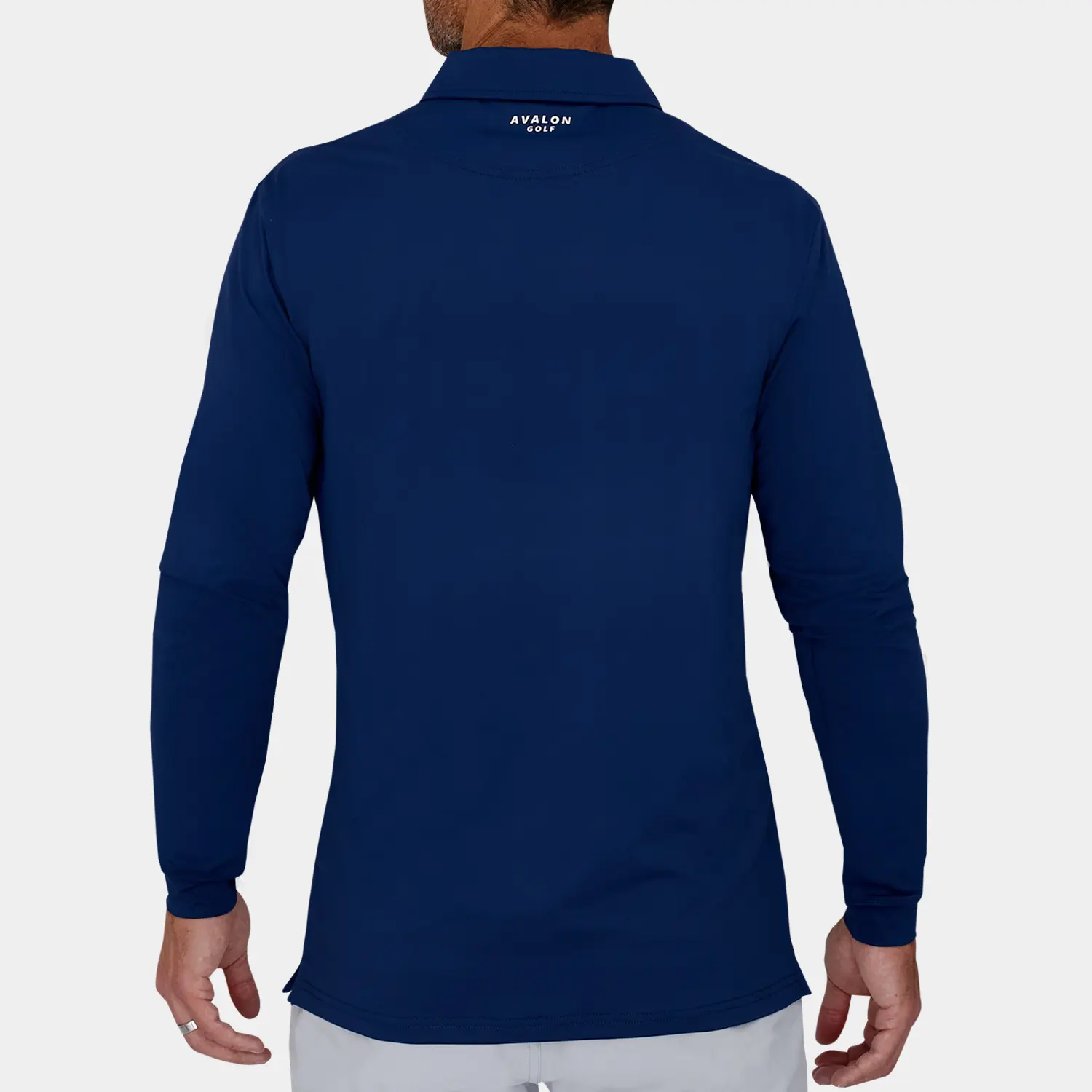 Men's Long Sleeve Golf Shirt - Navy Blue | Avalon Luxury Golfwear