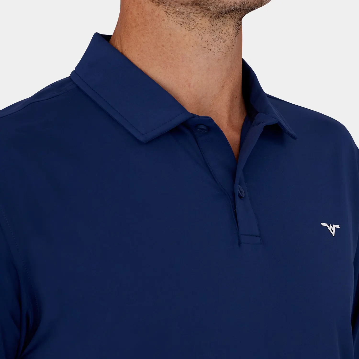 Men's Long Sleeve Golf Shirt - Navy Blue | Avalon Luxury Golfwear