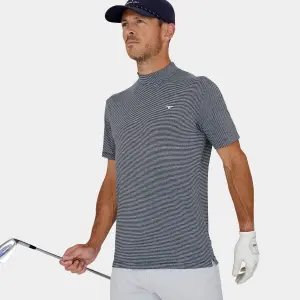 Men's Mock Neck Golf Shirt: Navy - 04