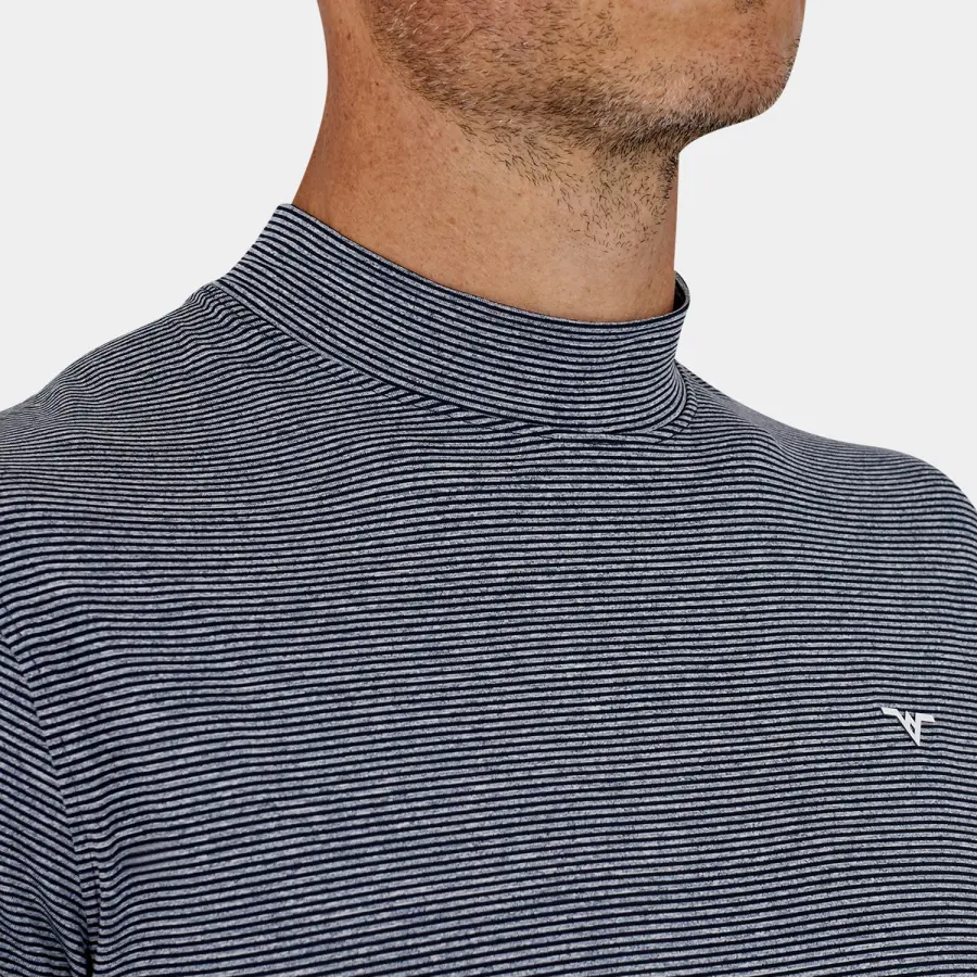 Shop Mens Mock Neck Golf Shirt: Navy Blue | Avalon Golf Apparel