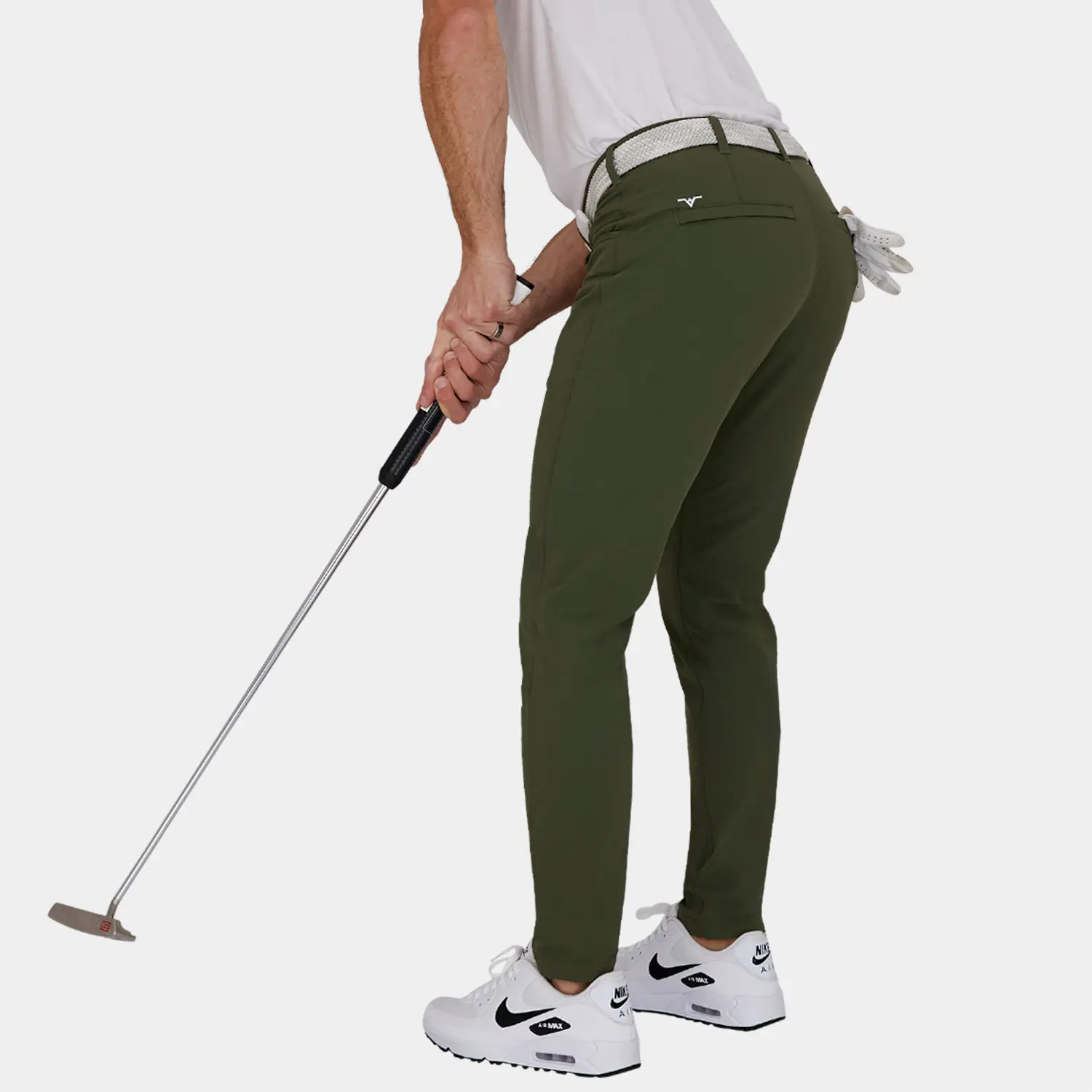 Shop Tour Mens Slim-Fit Golf Pants: Green | Avalon Golf Apparel