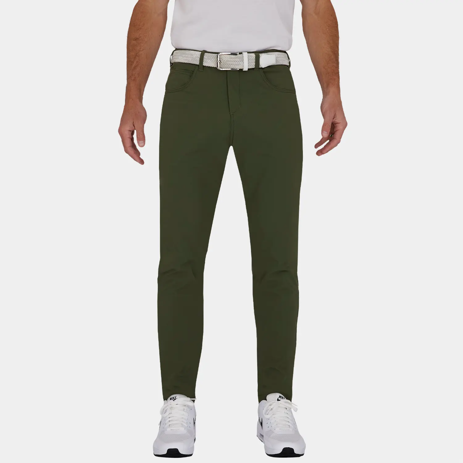 Shop Tour Mens Slim-Fit Golf Pants: Green | Avalon Golf Apparel