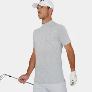 Mock Collar Golf Shirt: Gray - 04