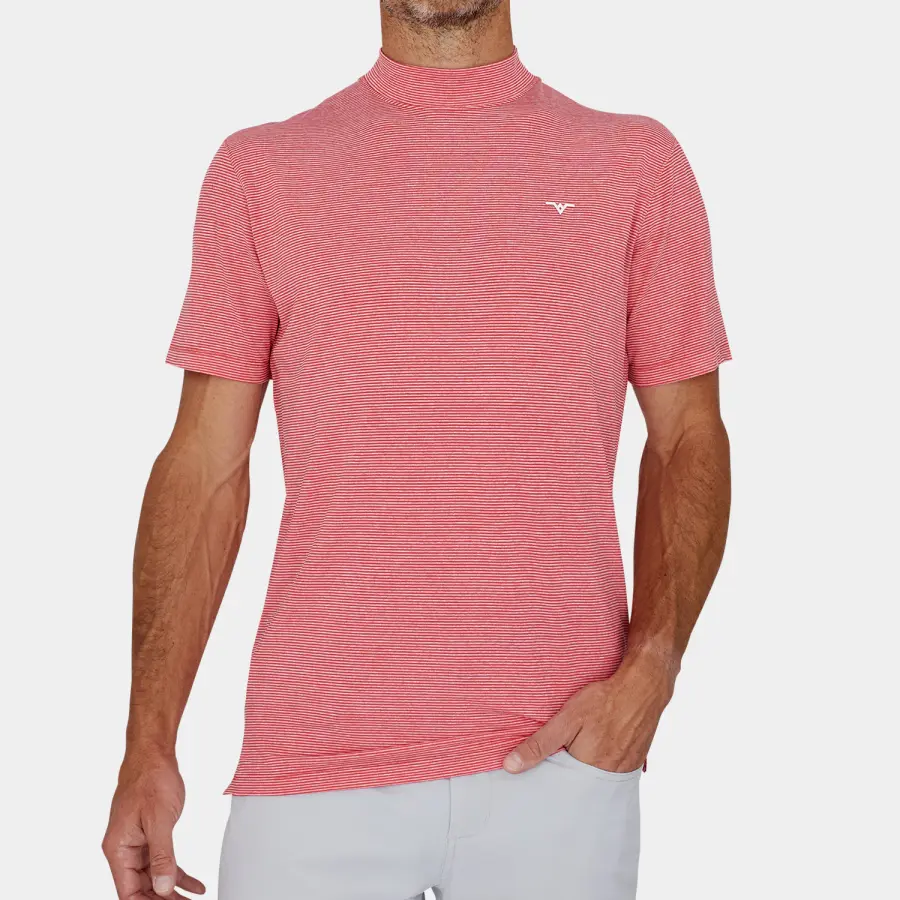 Shop Avalon Tour Mock Neck Golf Polo: Red | Modern Mens Golf