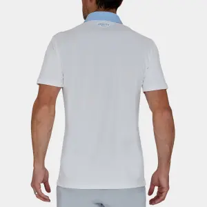 Performance Polo: White + Blue Collar - 03