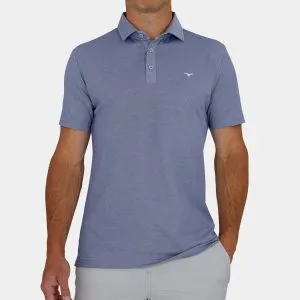 Pique Golf Polo Mens: Stone Blue
