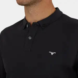 Pique Long Sleeve Golf Polo Charcoal 05