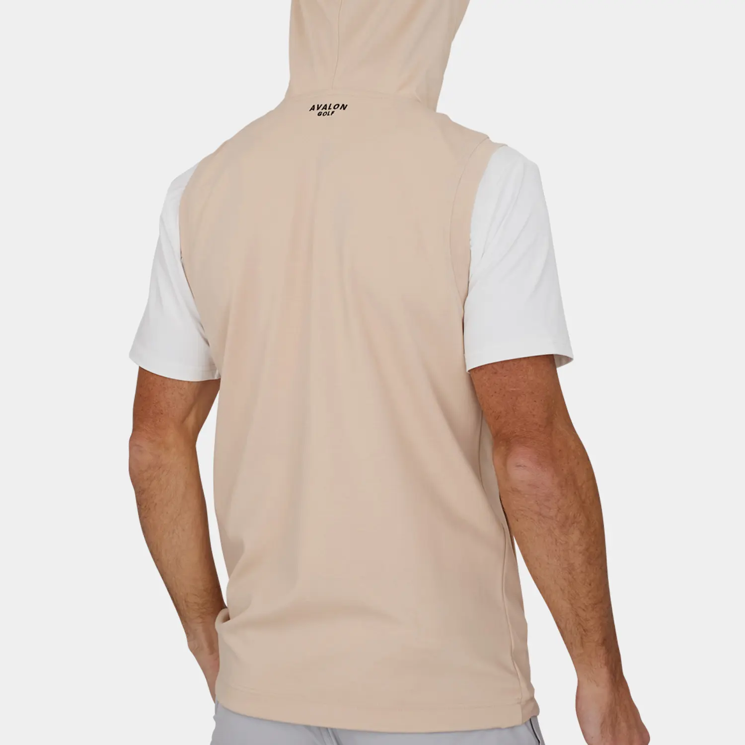 Shop the Players Golf Vest with Hood: Tan | Avalon Golf Apparel