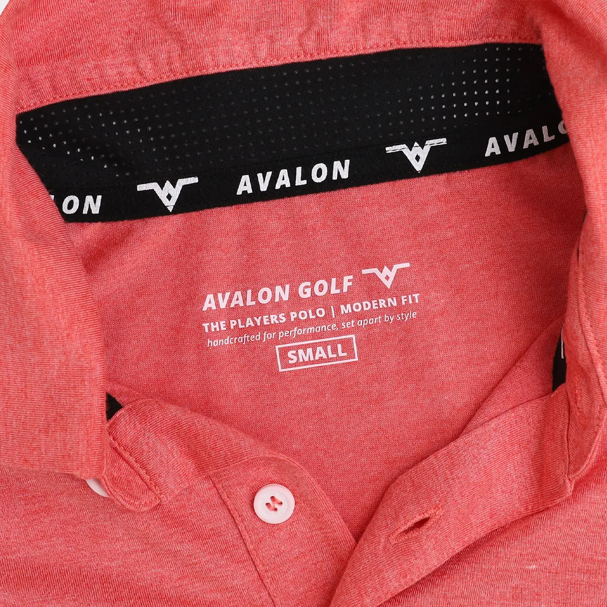 Red Golf Polo Shirt: Avalon Close Up