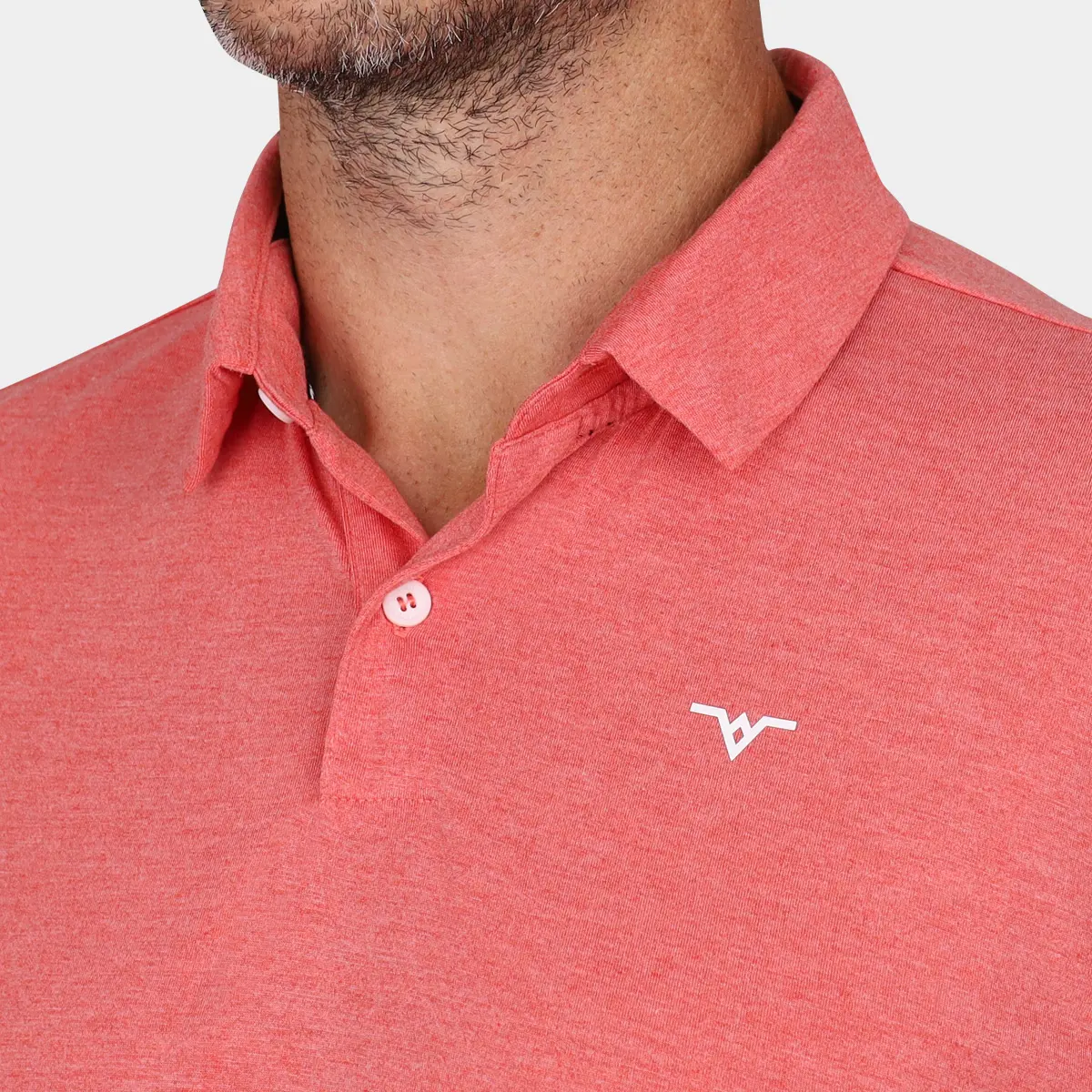 Red Golf Polo Shirt: Avalon Front Collar