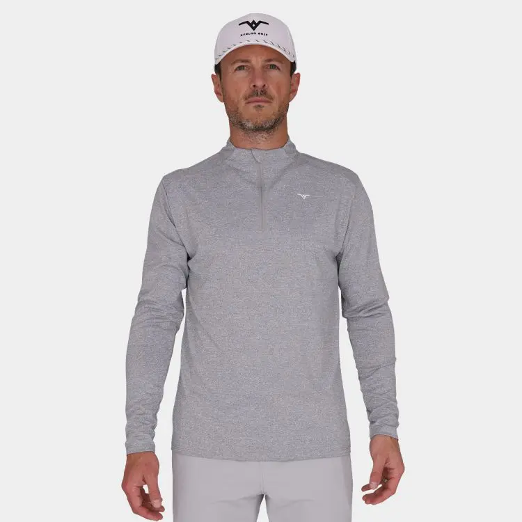 Tour Lite Golf Quarter Zip: Heather Gray