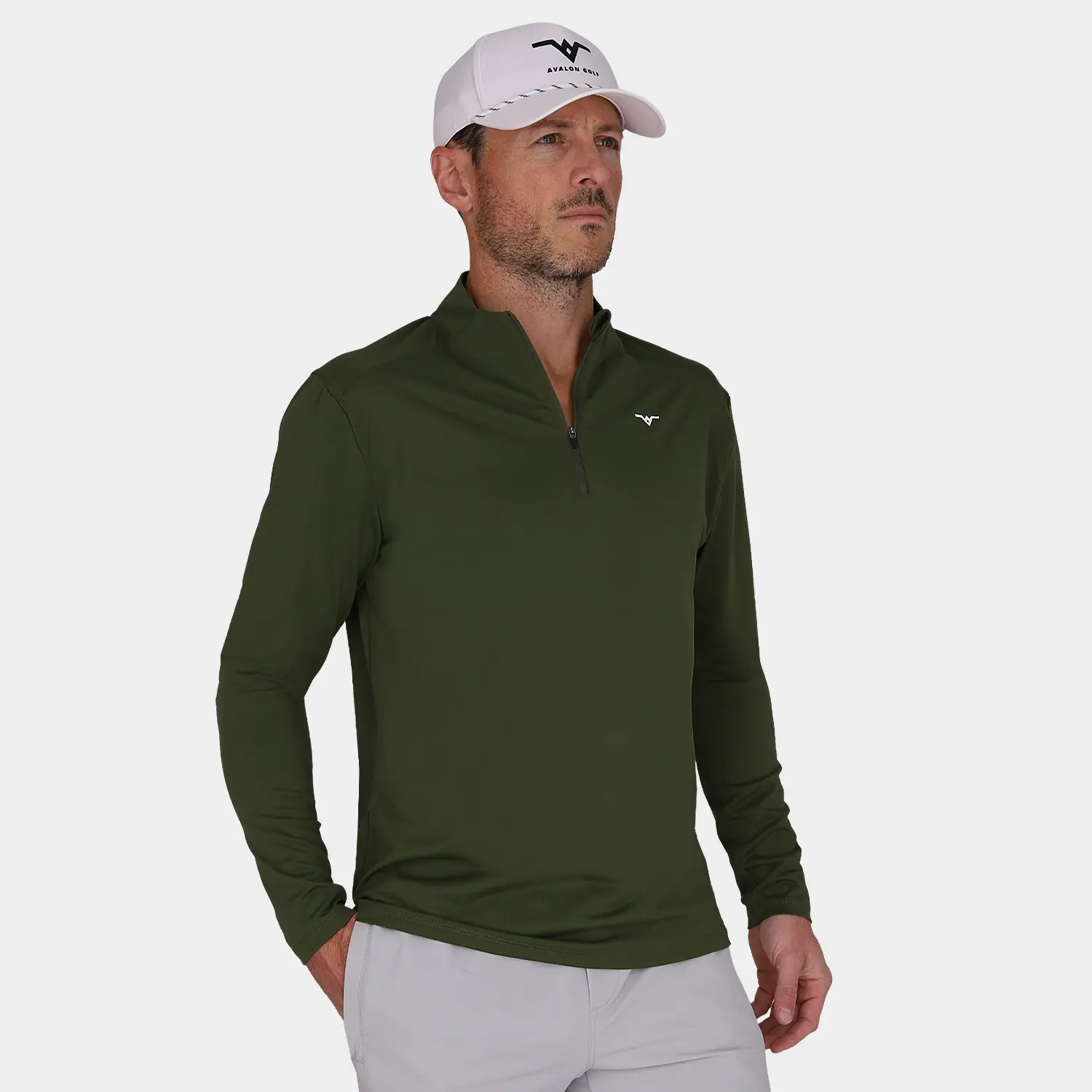 Tour Lite Mens Golf 1/4 Zip: Hunter Green | Avalon Golf Apparel