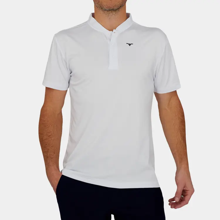 Avalon Blade Collar Golf Polo: White