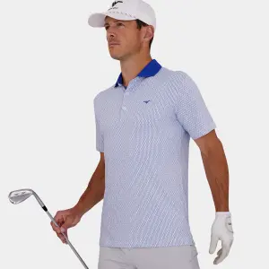 Avalon Blue Mini Floral Print Golf Polo 02