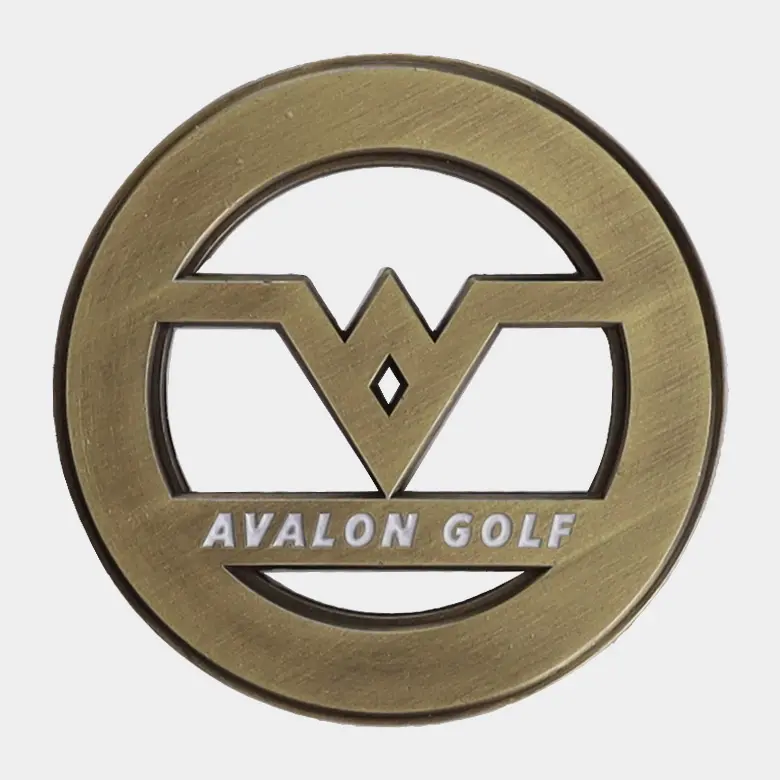 Avalon Die Cut Golf Ball Marker: Bronze - Front