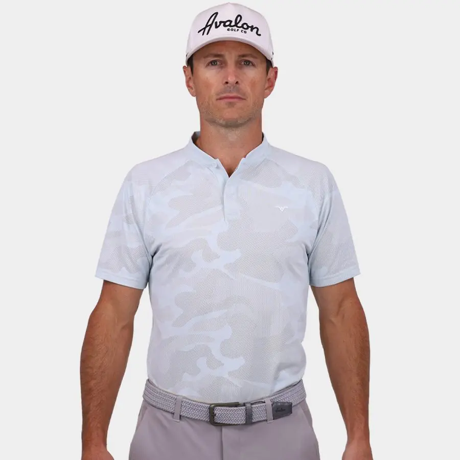 Avalon Tour Blade Golf Polo Shirt - Sky Blue: 002