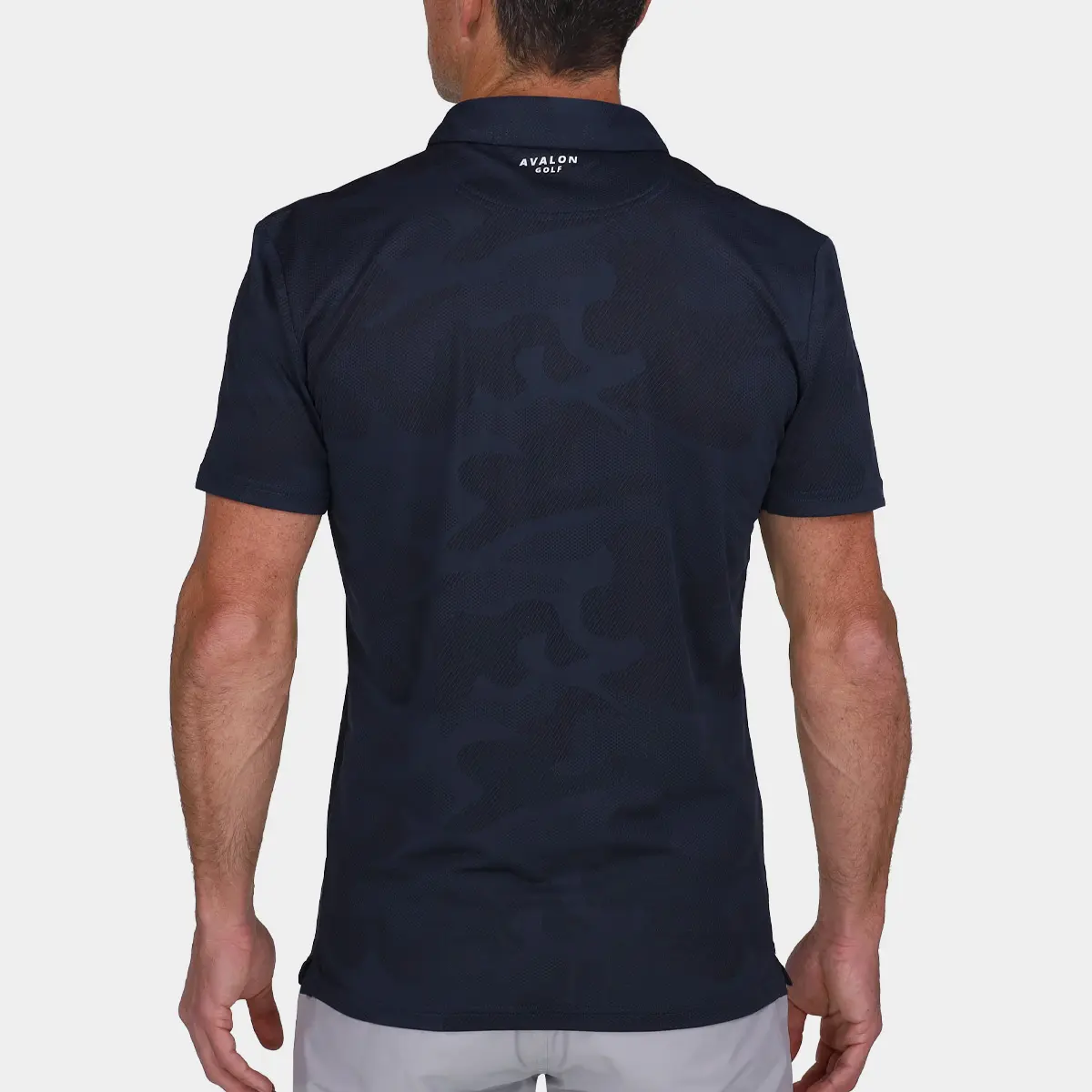 Tour Jacquard Golf Polo: Charcoal | Avalon Luxury Golf Apparel