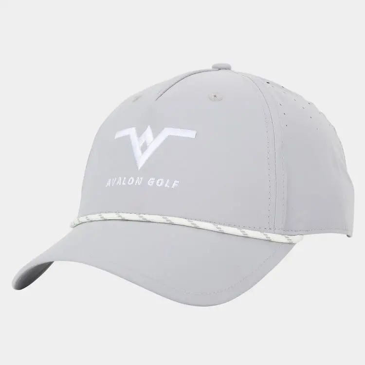 Avalon Tour Lite Golf Rope Hat: Gray