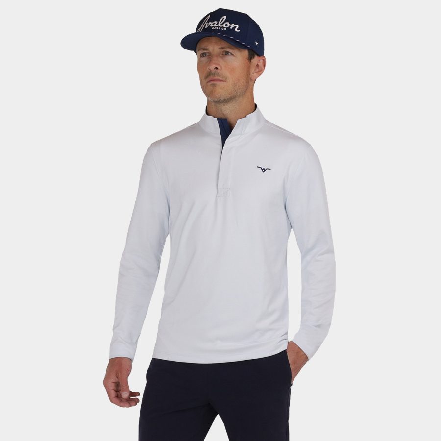 Avalon Tour Quarter Zip for Golf: Frost White 2