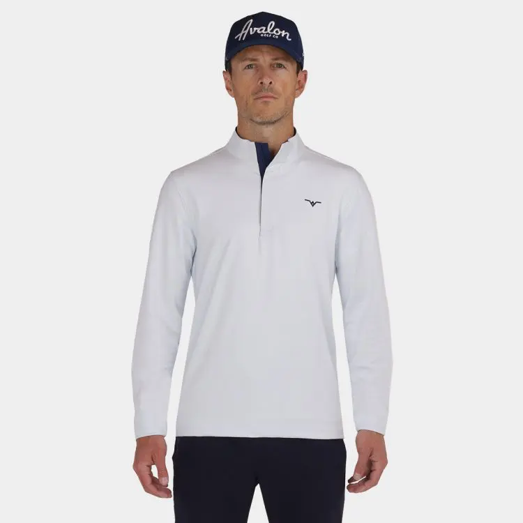 Avalon Tour Quarter Zip for Golf: Frost White