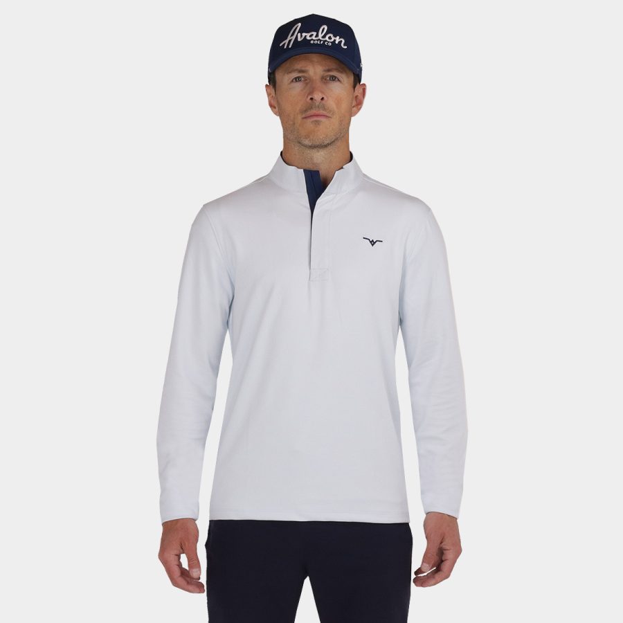 Avalon Tour Quarter Zip for Golf: Frost White