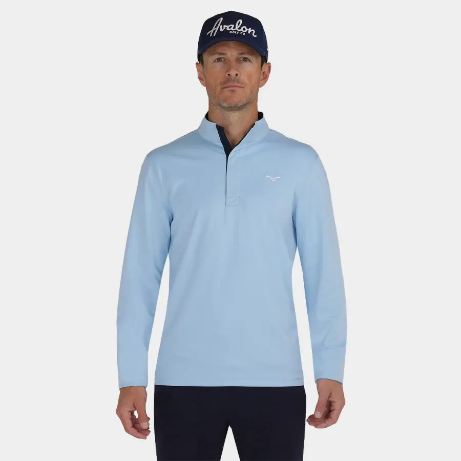 Avalon Tour Quarter Zip for Golf: Sky Blue