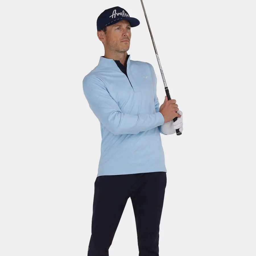 Avalon Tour Quarter Zip for Golf: Sky Blue 6