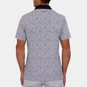 Black Floral Print Golf Polo 04