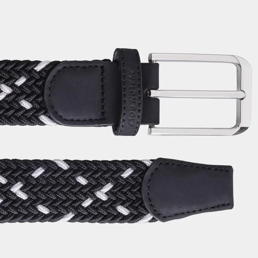 Black Golf Belt with X Pattern: Detailed View
