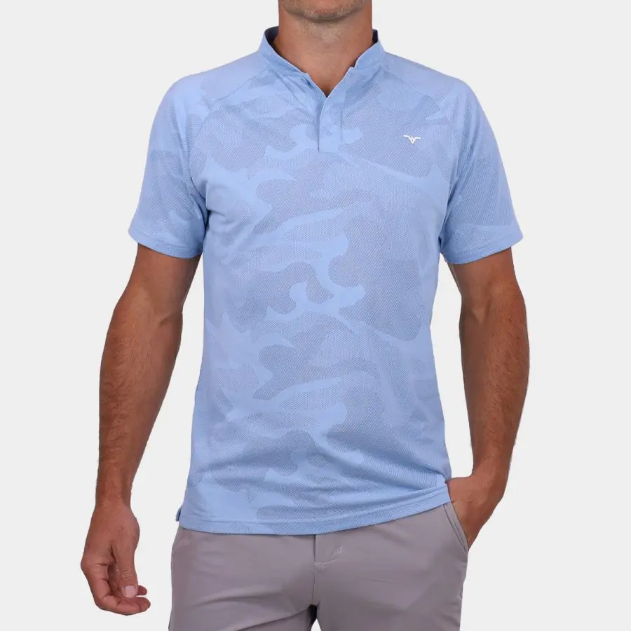 Blade Collar Golf Polo: Carolina Blue