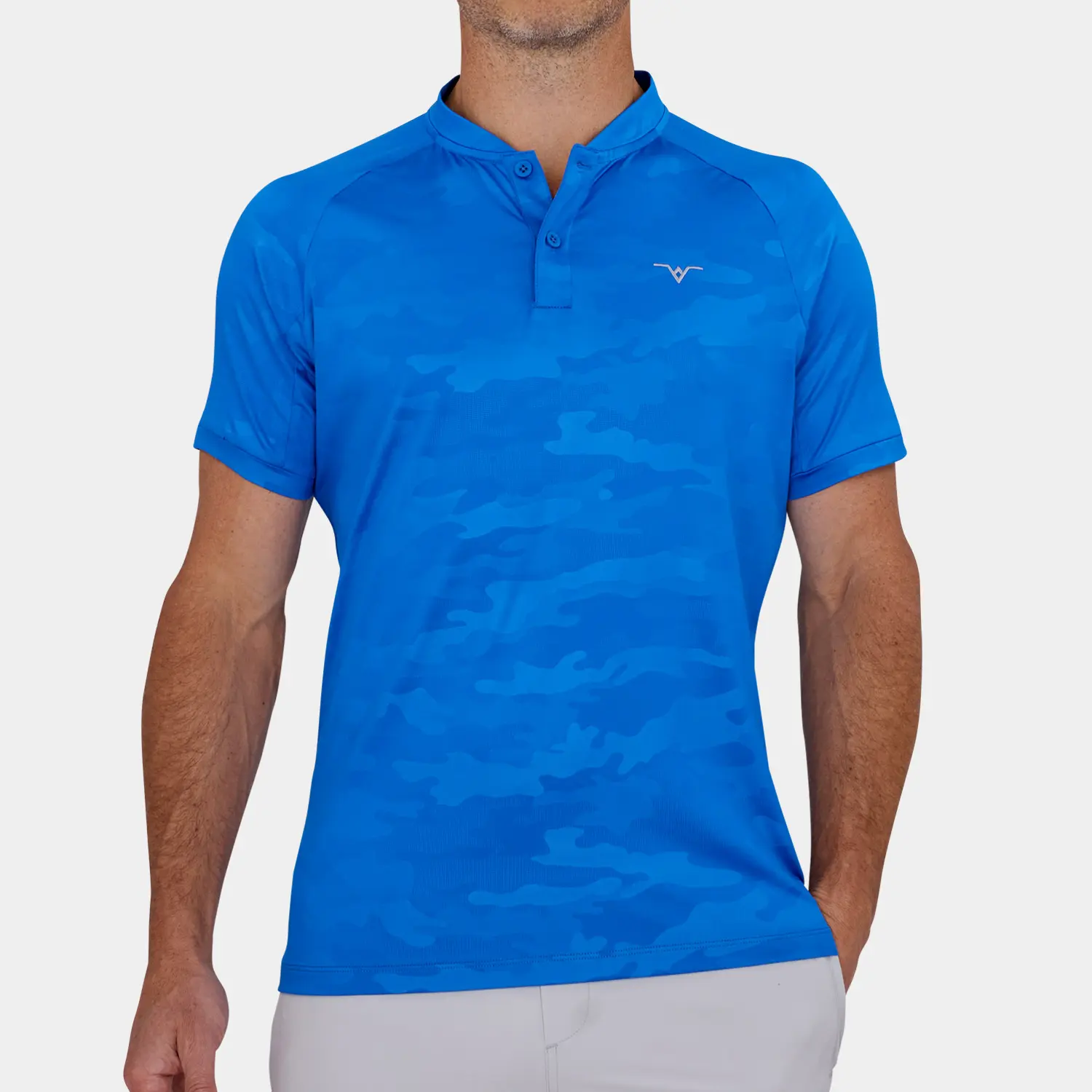 Blade Collar Golf Shirt: Blue Camo - 01