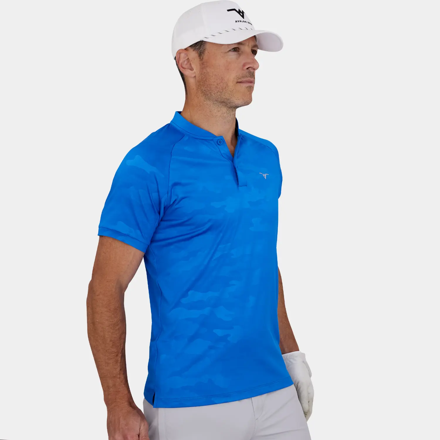 Blade Collar Golf Shirt: Blue Camo - 05