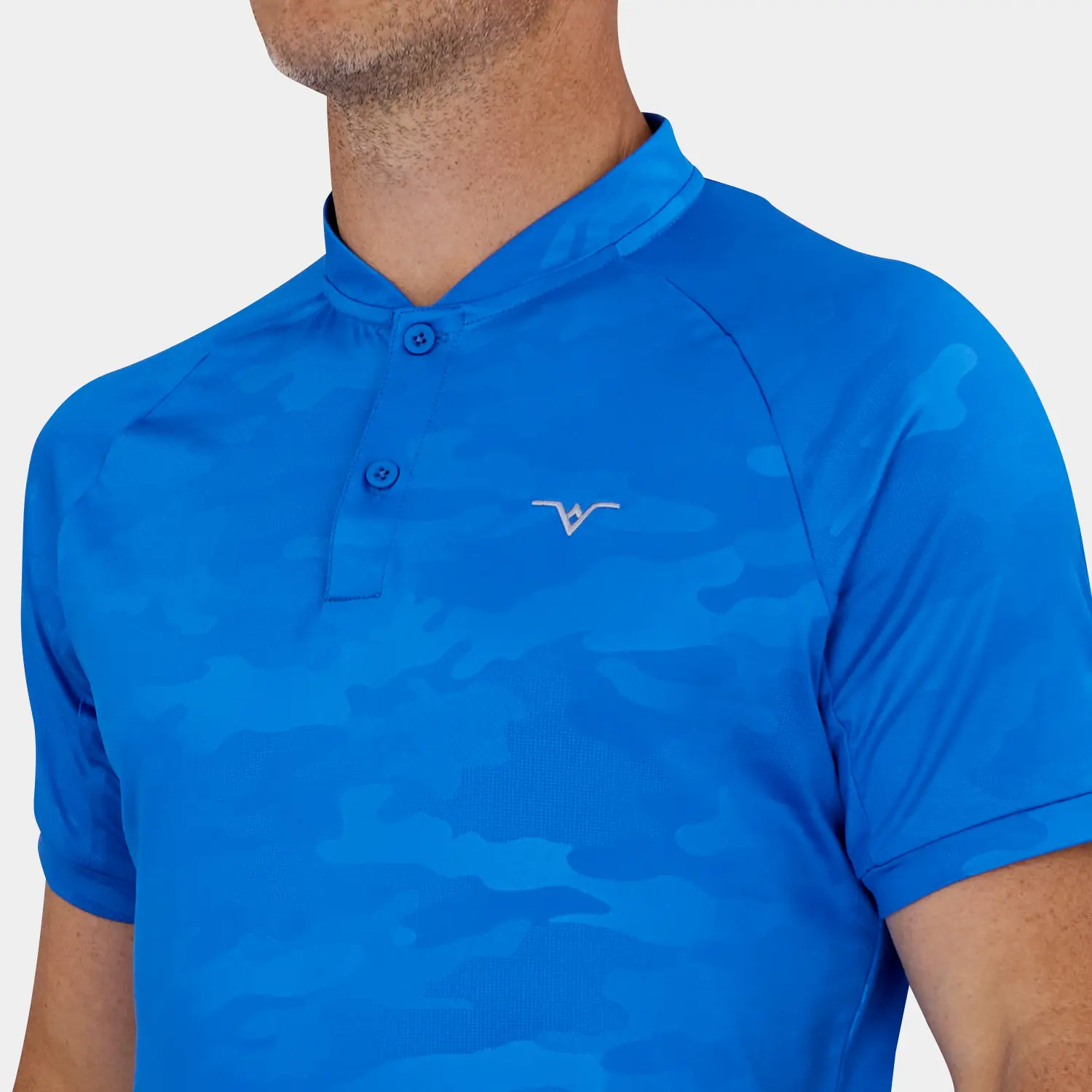 Blade Collar Golf Shirt: Blue Camo - 08