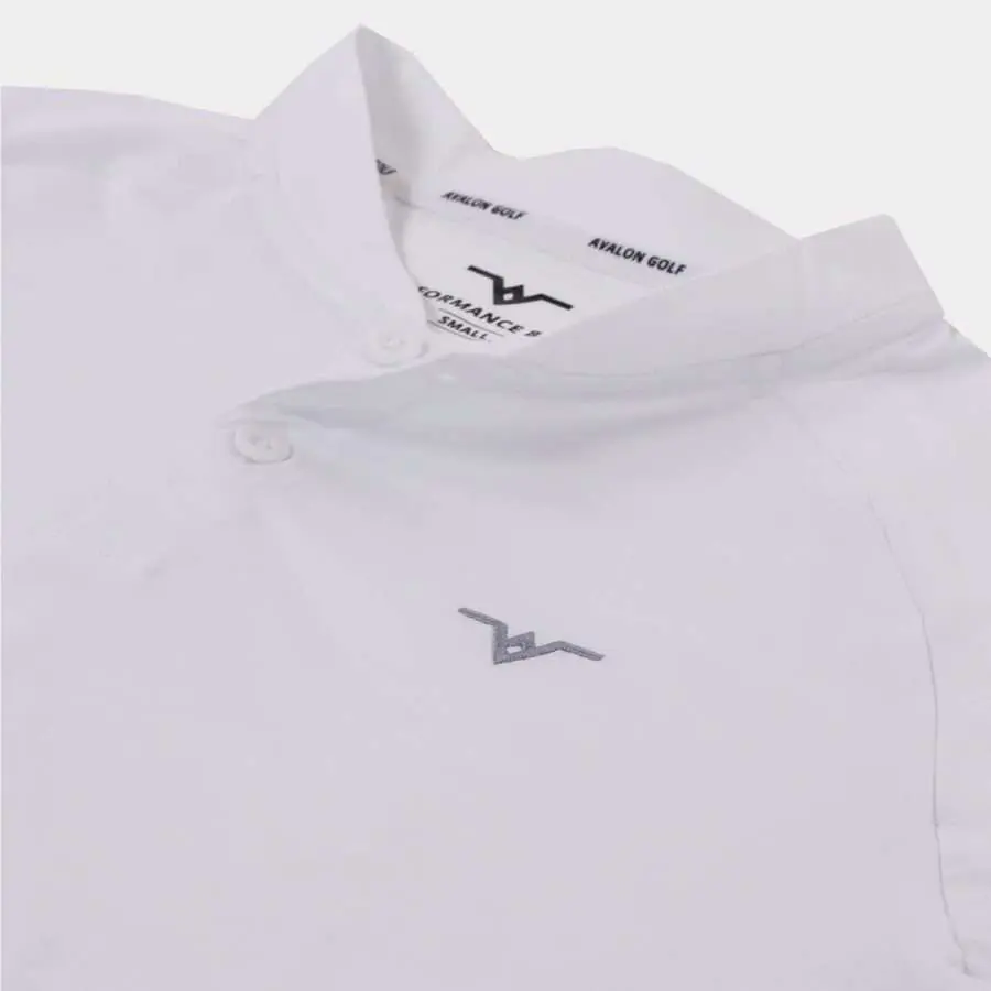 Avalon Blade Collar Golf Shirt in White Camo: Close Up