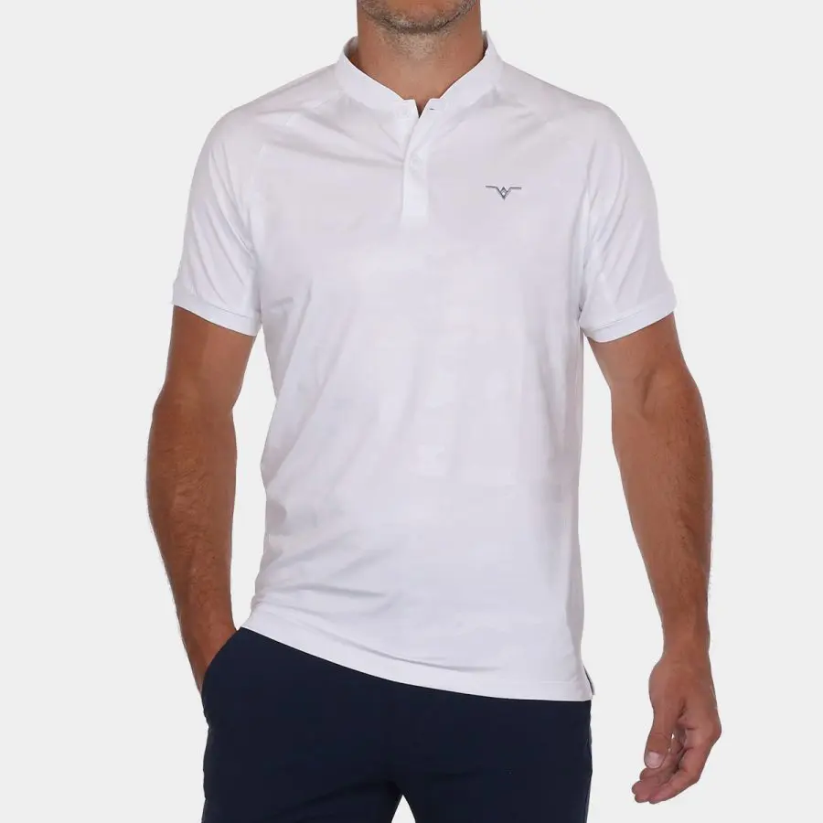 Blade Collar Golf Shirt: White Camo Print