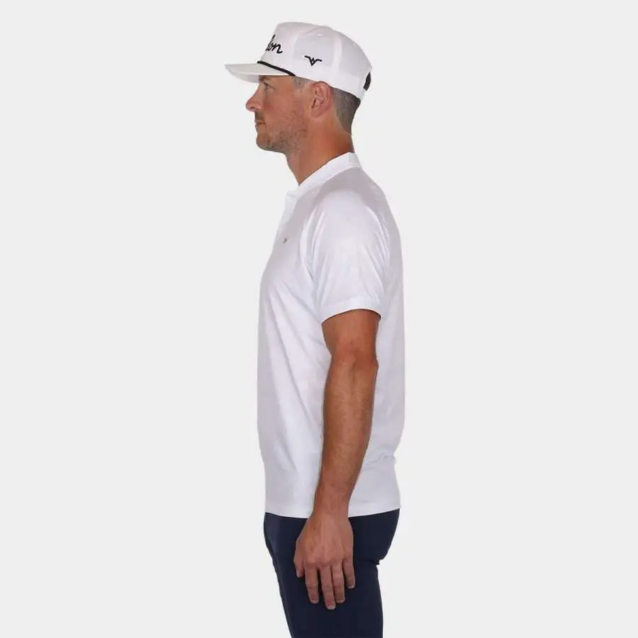 Avalon Blade Collar Golf Shirt in White Camo: Side