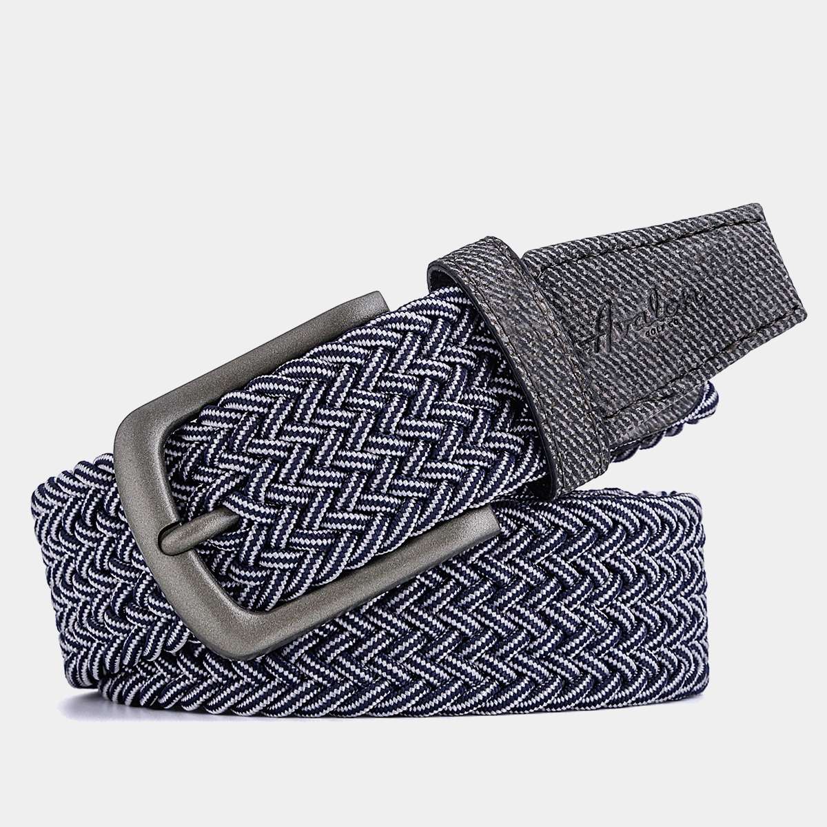 The Players Golf Belt in Striped Navy | Avalon Luxury Golf Belts