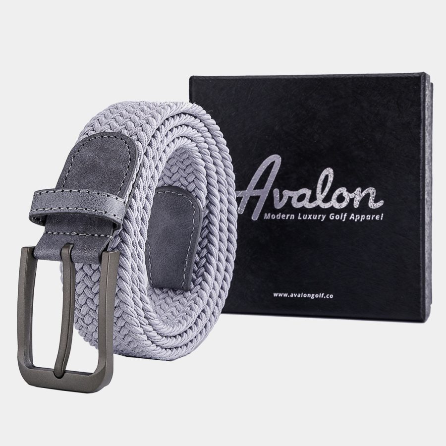 Braided Golf Belt: Light Gray 6
