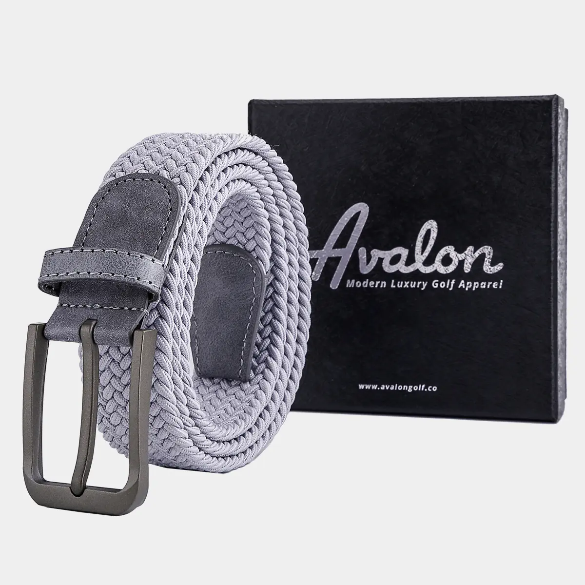 Braided Golf Belt in Light Gray | Avalon Players Golf Belt Collection